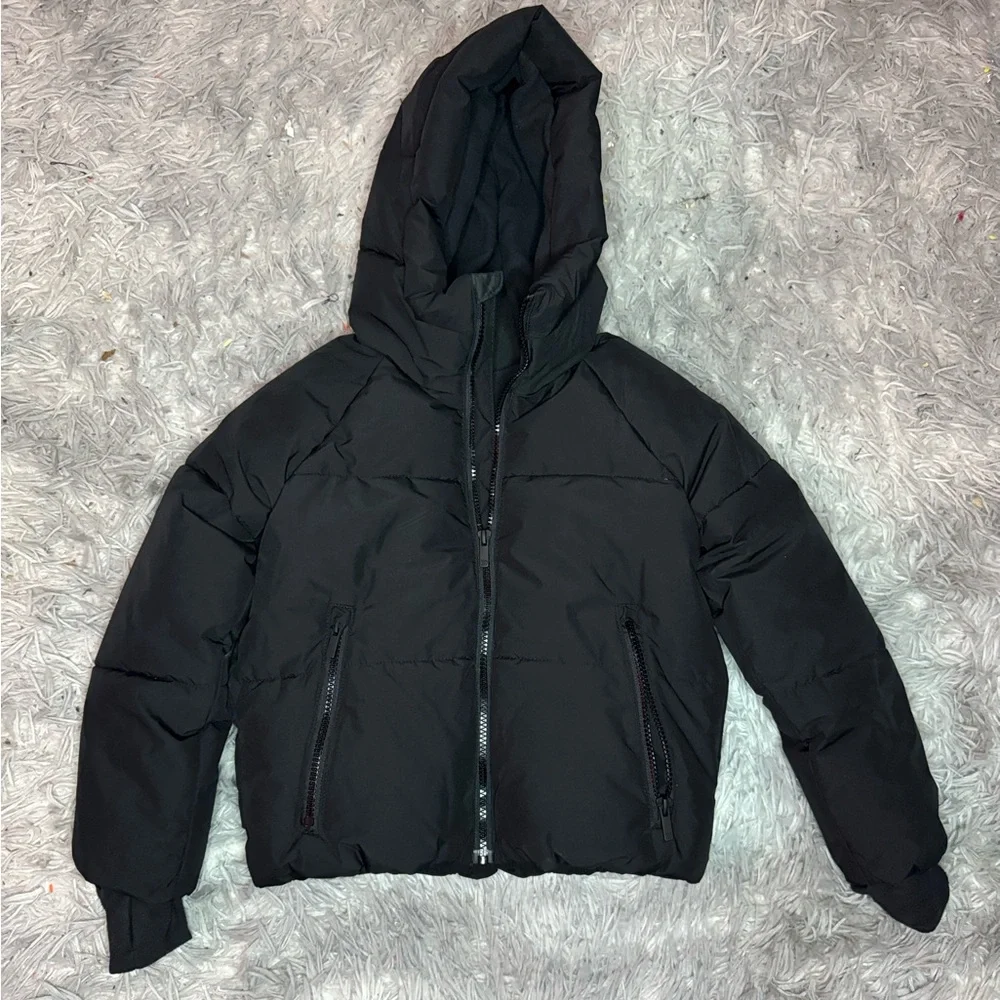 All In Motion Boys Heavyweight Puffer Hooded Jacket - Black Size XS (4/)5 NWOT